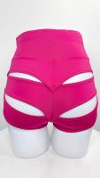Pantalones cortos de yoga de tamaño grande moda mujer cintura de altura apretada deporte tres puntos pantalones calados pantalones casuales para mujeres - details 6