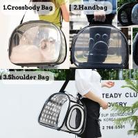 Bolsa para mascotas al aire libre, transportador plegable transparente para perros y gatos, bolso de hombro portátil transpirable - details 7