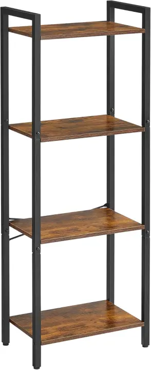 Estantería de 6 Niveles Diseño Industrial Rústico Marrón y Negro Ideal para Oficina, Estudio, Sala de Estar, Dormitorio 30 x 40 x 186 cm - 1