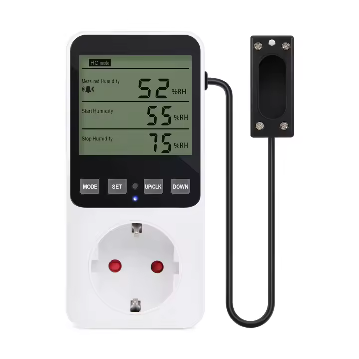 Enchufe de Control de humedad y temperatura, interruptor de termostato con pantalla Digital LCD, controlador de temperatura de humedad con Sensor de temperatura - 1