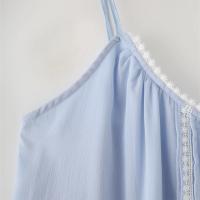 PB & ZA 2025, vestido holgado informal de encaje de color contrastante con tirantes, falda larga, novedad de verano, ropa de mujer - details 3