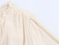 - Novedad de verano, minivestido de mujer con escote en pico y manga larga efecto arrugado - details 3
