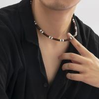Collar de cuentas de madera con paneles para hombre - details 2