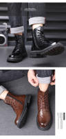 Cuero Piel de vaca Forro polar Botas cálidas para hombres Botas de tendencia versátiles Botas de herramientas - details 18