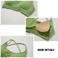 Sujetador deportivo sin costuras con espalda cruzada, agradable al tacto y de alta calidad para mujer - details 11