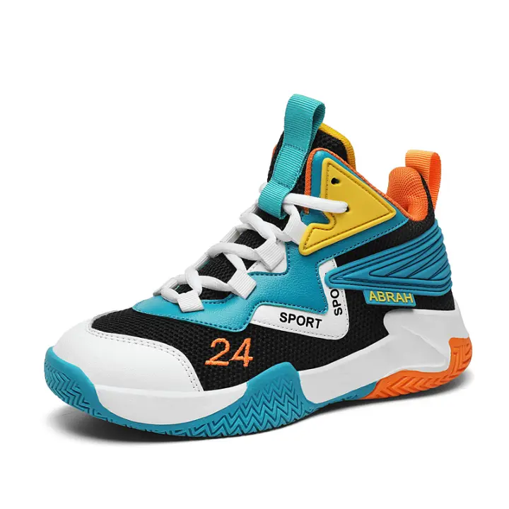 Zapatillas de baloncesto infantiles transpirables con suela de caucho natural y forro de piel antideslizante - 1