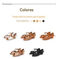 2025 Nuevos Zapatos De Baile Latino, Suela Blanda Tacón Bajo Zapatos De Baile Para Niñas, Concurso De Baile Latino Zapatos De Baile Para Niñas, Zapatos Latinos Para Niños - details 12
