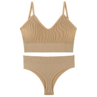 Sujetador deportivo de color sólido para mujer, ropa interior para gimnasio, yoga, entrenamiento atlético, suave, acolchado, 2 piezas - details 16