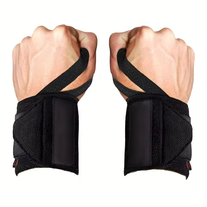 1 Par De Pulseras De Muñeca Para Levantamiento De Pesas Y Entrenamiento Cruzado, Pulgar Acolchado, Correa De Muñeca, Soporte - 1
