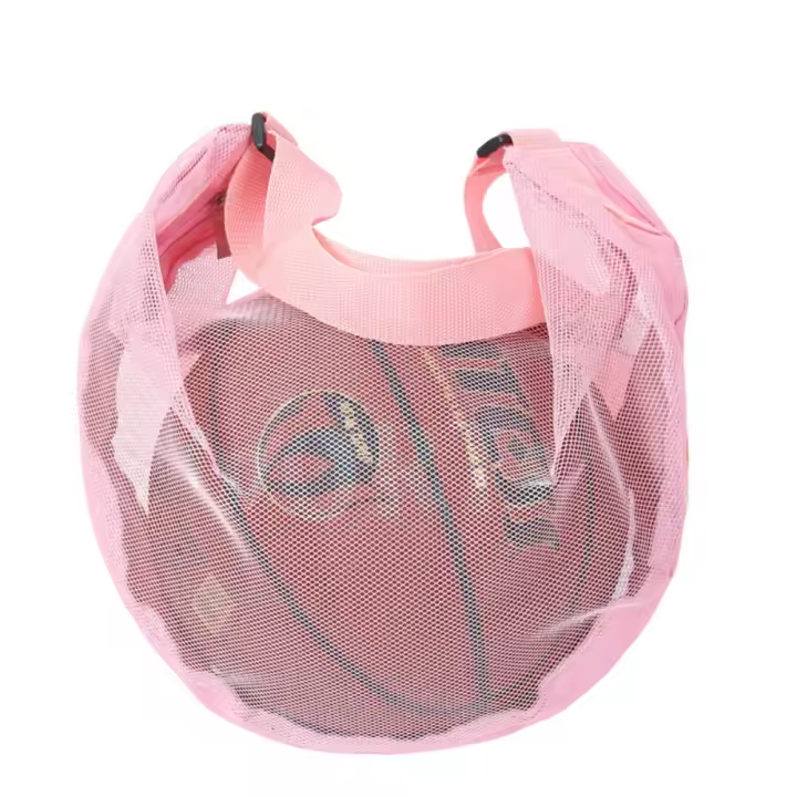 Bolsa de malla de baloncesto ajustable, tela de malla, bandolera de un solo hombro, bolsa con cierre, bolsillo, estuche de almacenamiento de fútbol - 1