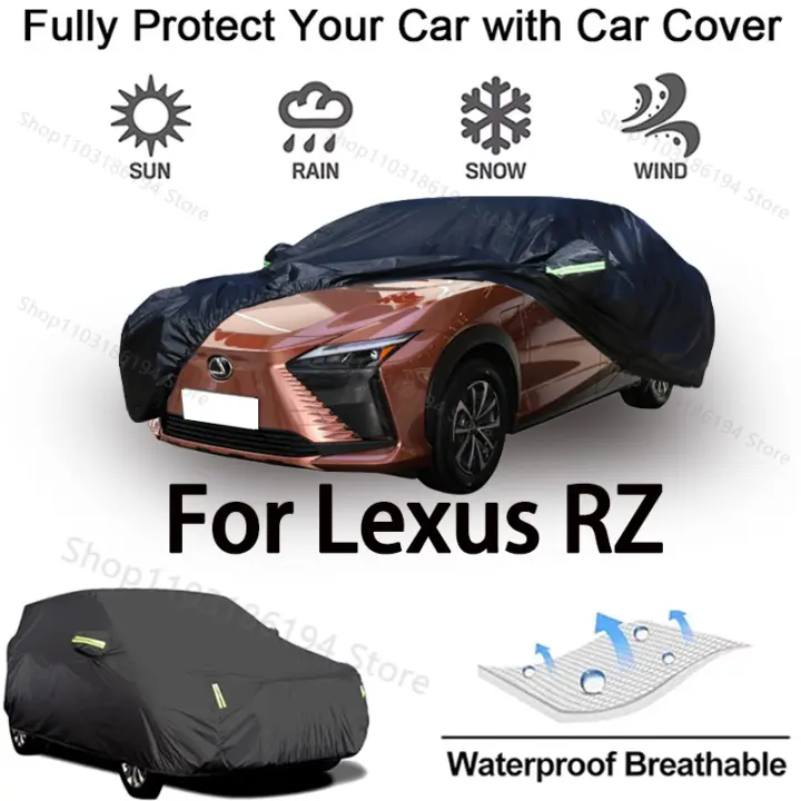 Funda completa para coche para Lexus RZ, equipo protector para exteriores, a prueba de nieve, protector solar, accesorios para automóviles impermeables y a prueba de polvo, negro - 1