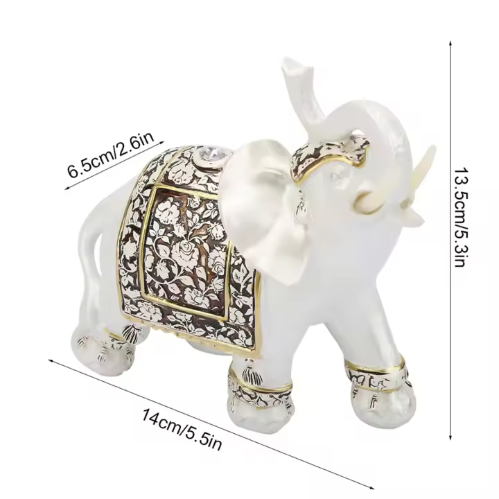 Estatua de la suerte exquisita Vintage, Feng Shui de la riqueza, modelo elegante, adornos, manualidad para regalo, elefante, decoración del hogar - 1