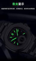 Reloj de hombre resistente al agua de cuarzo con calendario luminoso y correa de acero inoxidable - details 3