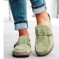 Zapatos Retro sin cordones para mujer, zuecos planos cómodos, informales, talla grande, verano, 2024 - details 8