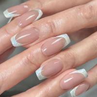 24 UDS francés Simple INS borde blanco Color desnudo punta falsa almendra Stick chica parche herramienta de uñas - details 6