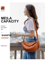 Bolso de hombro de piel auténtica para mujer, bandolera de piel de vaca con media luna, marca de lujo a la moda, 100% - details 0