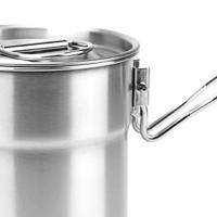 Caldera de agua para mochila, taza de acero inoxidable de 1l con asa doblada, olla de Camping, taza de Camping para cocina dom - details 4