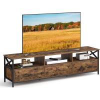 Mueble de TV Industrial 65 Pulgadas, 3 Cajones, Acero, Marrón Rústico y Negro - details 9