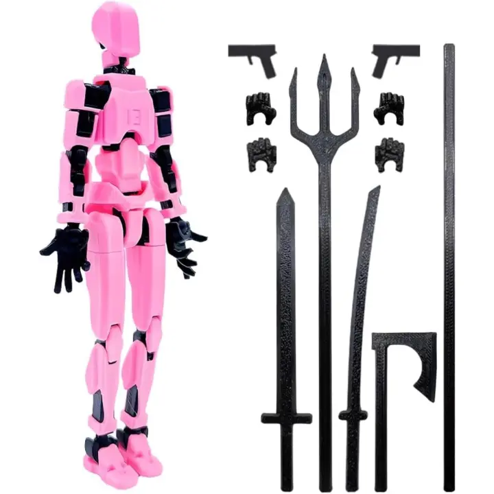 (Conjunto completado) Conjunto de figuras de acción T13, juguetes impresos en 3D Figura de acción Robo 13, figura de acción Dummy 13 Titan 13 (rosa) - 1