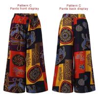 Pantalones de pierna ancha de estilo étnico para mujer, pantalones de Yoga Harem gitano Hippie tailandés bohemio con corte fruncido en la cintura - details 1