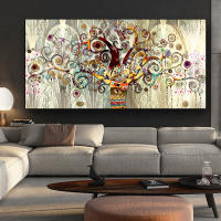 Pintura moderna del árbol de la vida para decoración de pared, arte colorido abstracto para habitación, 110x60cm(sin marco) - details 3