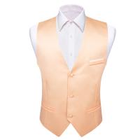 Chaleco de satén de seda sólida para hombre, chaqueta Formal sin mangas, color rojo liso, Tops informales para bodas y negocios, de diseñador, - details 30