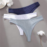 6PCS Conjunto De Bragas De Algodón G-String Para Mujer Lencería Sexy Sujetador Cómodo Color Sólido Briefs Y Tangas - details 14