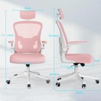 Silla de Escritorio Ergonómica con Reposacabezas Ajustable y Soporte Lumbar, Respaldo de Malla Transpirable, Reposabrazos Abatibles de 90 ° , Silla Giratoria de 360 ° - details 78