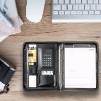 Bolso de Negocios Vegano de Lujo Todo en Uno con Cremallera Bolsa de Resumen A4, Calculadora Solar, Almacenamiento de Tarjetas, Cuaderno de Escritura - details 0