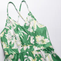 Vestidos largos con cuello en V para mujer, sin mangas, cintura alta, playa, Maxi, estampados azules S - details 8