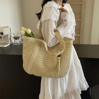Bolso de hombro de diseño para mujer, bolsa de mano de gran capacidad hecha a mano con borla colgante, novedad de 2024 - details 5