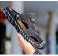 Sandalias de verano para hombre, sandalias romanas clásicas de cuero, zapatillas cómodas para exteriores, chanclas de goma para playa, sandalias de Trekking acuático para hombre - details 13
