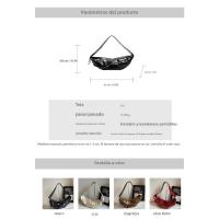 Cuero suave plisado Dumpling Bolso de la Mujer 2025 Nuevo, Cuerno de vaca Bolso de hombro de correa ancha, Negro - details 0