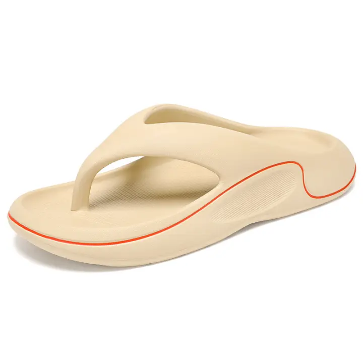 Pisando chanclas de mierda, sandalias de playa resistentes al desgaste, de fondo grueso, de verano, para hombre, antideslizantes, zapatillas de hombre pintadas de fondo suave y ligero - 1