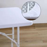 Mantel cubre protección para acampar al aire libre cubierta de mesa Rectangular poliéster lavable plegable elástico ajustado Tabl - details 1