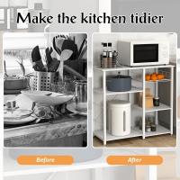 Estantería de Cocina con 3 Estantes y Cesta Metálica, Mesa Auxiliar de Cocina con Estanterías Soporte de Microondas con Ganchos, 90 x 40 x 83 cm - details 11