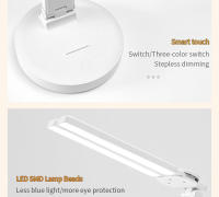 Lámpara de escritorio LED regulable, lámpara de lectura de escritorio con sensor táctil, lámpara de noche recargable por USB, lámpara de escritorio plegable, lámpara de lectura de cabecera, capacidad de la batería 4000 mAh, tres modos para elegir. - details 11
