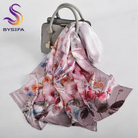 BYSIFA Elegante Pañuelo de Seda Mulberry 100% Diseño de Flor de Papaya Ideal para Otoño/Invierno - details 8
