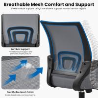Silla de Oficina Ergonómica Transpirable, Ajustable en Altura, Soporte Lumbar, Giratoria para Max 136 KG - details 41