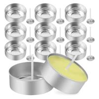 Tazas de luces de té de aluminio de 150 piezas, latas de luz de té de Metal con mechas de vela de 150 piezas, vela vacía para amantes de las velas - details 0