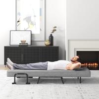 Sofá Cama Convertible Silla de Dormir Individual Tri-Fold con Respaldo Ajustable de 6 Posiciones, Cojín Desmontable y Asiento Tapizado Estructura Metálica Plegable (Azul) - details 19