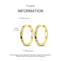 Pendientes de aro de Plata de Ley 925 para mujer, aretes grandes de Corazón Dorado, regalos de joyería - details 0
