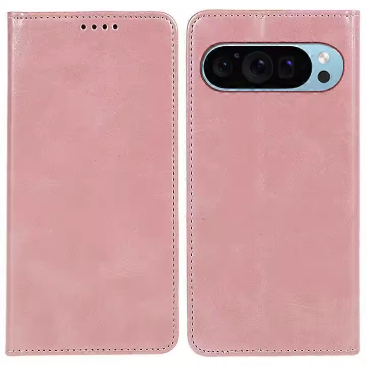 Funda de Teléfono de Cuero de Vaca PU para Google Pixel 9 Pro Textura de Cuero Acabado Magnético - 1