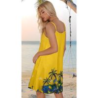 2025 Europa hermosa mujer verano delgado hombro botón cuello en V blusa de playa casual con vestido de bolsillo - details 18