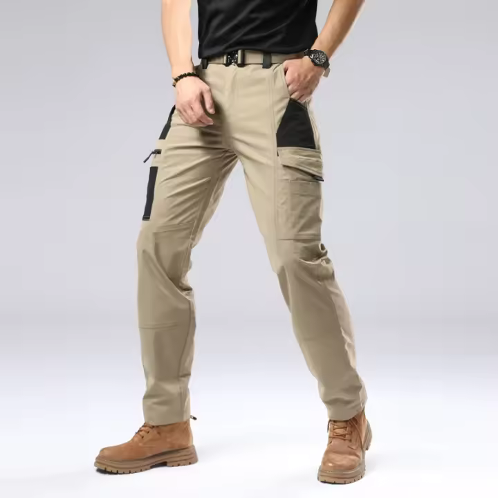 Pantalones Cargo holgados de verano para hombre, pantalones de trabajo para senderismo al aire libre para hombre, pantalones Cargo rectos informales, pantalones para correr - 1