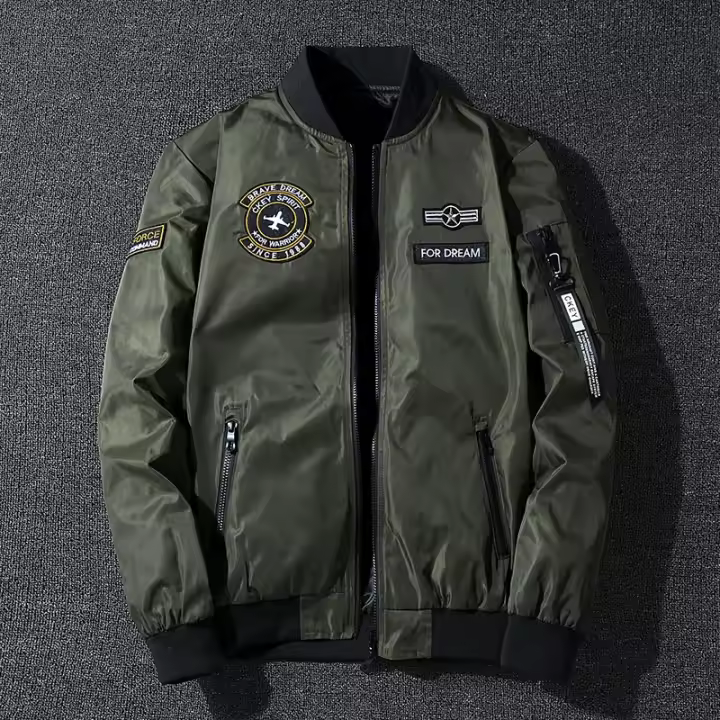 Chaqueta de piloto de la Fuerza Aérea para hombre, traje de béisbol de otoño/invierno, marca de moda, doble cara, grueso, grande - 1