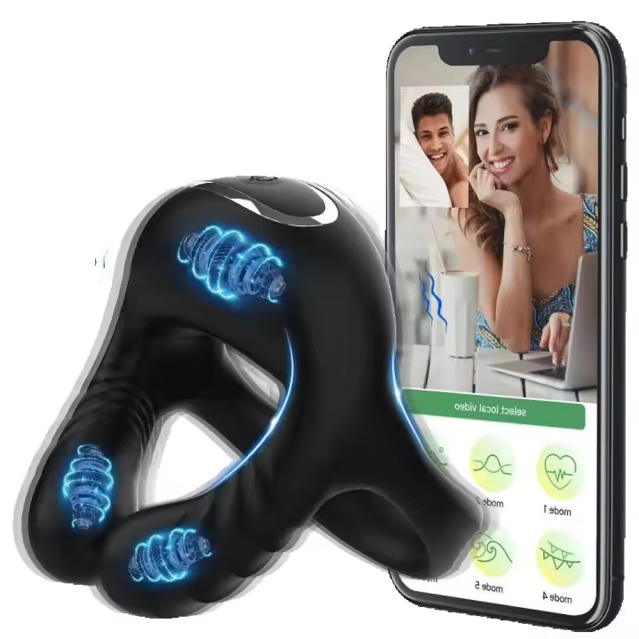 Leten Vibrador APP Control Anillo Vibrador Retraso Eyaculación Juguetes Sexuales para Hombres Pareja Anillo Dick Manga - 1
