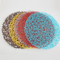 4 manteles individuales de ratán, manteles individuales de paja de papel marrón, 38cm - details 1
