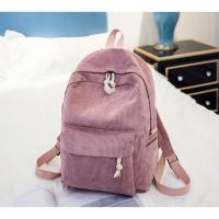 Mochila escolar de diseño de pana para mujer, bolso de hombro a rayas para adolescentes, bolsa de viaje - details 17