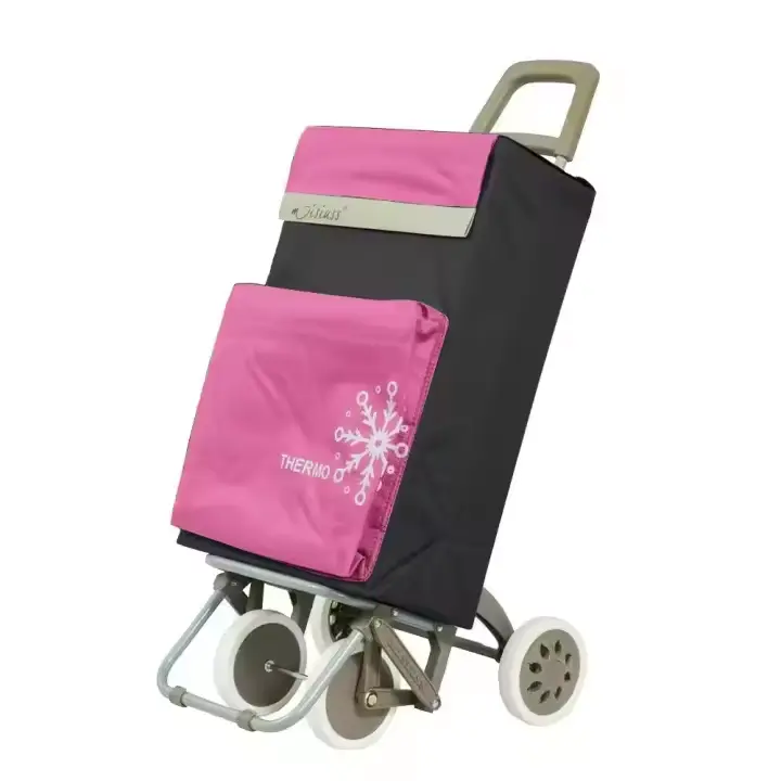 Multi Carro Carrito de Compra Plegable Ligero Bolsa Termo 90x30x39cm 4 Ruedas Resistentes 40 Litros - 1